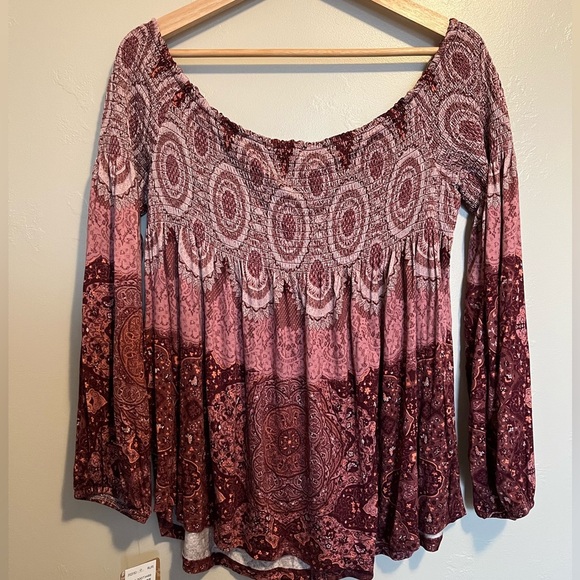 Mason & Belle Carlita Off the Shoulder Button Detail Knit Top NWT - Picture 11 of 11